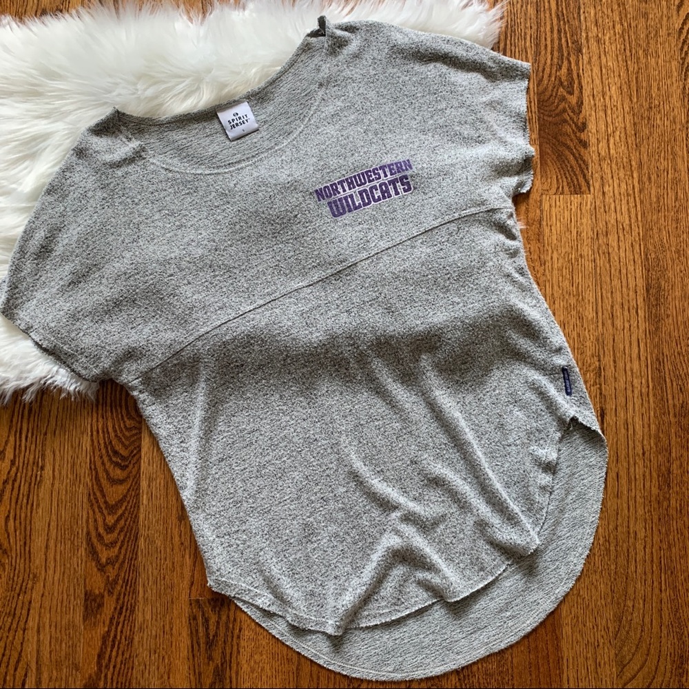 Northwestern University Gray Spirit Jersey Tee